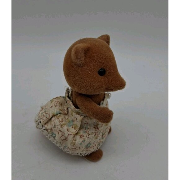 Vintage 1985 Epoch Sylvanian Slydale Fox Family Set of 4 Flocked Calico Critters - Picture 4 of 16